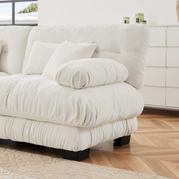 0dad2ea7c4634bcbbe9593e1da6af49f_0a13b7f0b141453d2a7e496c71724d8c Cloud Couch 2 Seater Sofa for Living Room, Chenille 2 - Seat sofa with 2 Lumbar pillows and 2 throw pillows,Chenille White