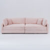 112-inch pink corduroy sofa: two throw pillows and four backrests, opening up a new style for the living room's leisure area