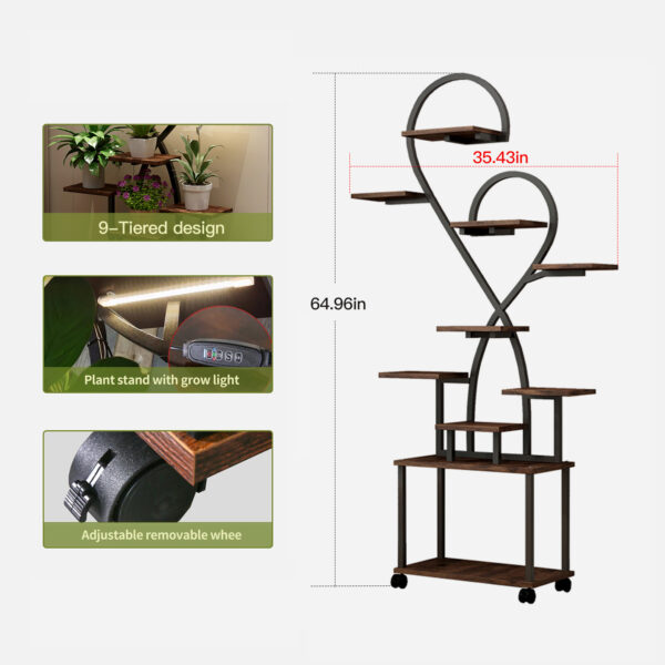 0e0dd8a58344442eac6ae79a9f7ebb6e_7f190d1aaa9f3fe91c58f2c7d9a2dbbf (Heart Shape) Plant Stand Indoor with Grow Lights, Tiered Indoor Plant Shelf, Metal Plant Flower Holder Stand, S-Shaped Plant Rack for Home, Patio,Plant Stand,Plant Stand Indoor