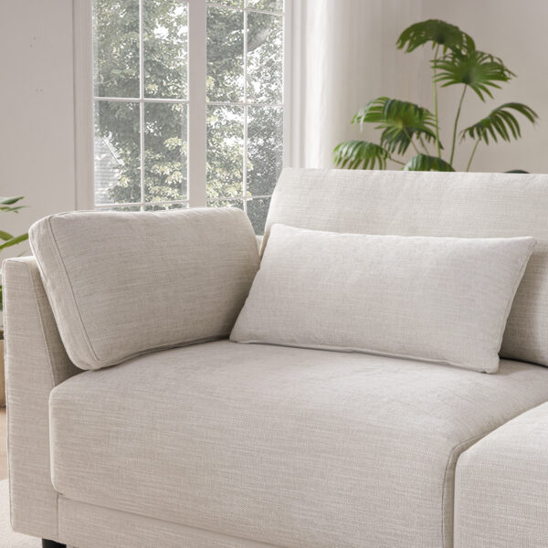 [VIDEO+NEW]124'' Modular Sectional Sofa with Storage Console and Movable Ottoman,33'' Wide Seat,4 Seat L Shaped Chenille Couch,Reversible Comfy Sofa with USB Charger for Living Room,Apartment,2 Colors