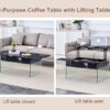 Multifunctional Lift Top Coffee Table -Black Marble Pattern, Essential for Modern Homes.Tempered Glass Legs,Multiple Color Options,Lift Top Feature.Perfectly Fitting Into Both Living Rooms And Office.