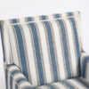 Upholstered Accent Chair, Vintage Armchair with Blue and White Striped Linen Fabric and Nailhead Trim for Living Room