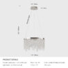 16-inch Luxury Crystal LED Chandelier - Adjustable Height and Color Temperature (3000K-6000K) - Modern Chandelier for Living Room, Dining Room and Bedroom
