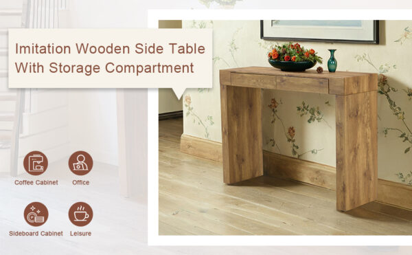 0fb6af0868a64b1aa98f8a4a30a2a86f_674e20521b6cfadd32d19d8051568af4 Elegant Natural Wood Grain Bar Table-50 Inches Long, a Practical Choice for Modern Homes.Wood Grain Texture Sticker,Equipped With Two Drawers.Serving As A Bar Table Or A Desk.