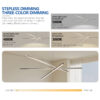 48" Modern LED Chandelier - Geometric 3-Arm Design, Adjustable Hanging, Sleek Metal Finish for Dining Room, Living Room & Office