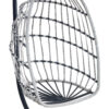 GRHeavy-Duty Iron Hanging Chair with Wicker Weave – Single Person Swing for Indoor/Outdoor (Gray)