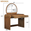 39" Makeup Vanity Table with Mirror Touch Screen Lighted Mirror, Dressing Table with Drawer for Bedroom, Espresso