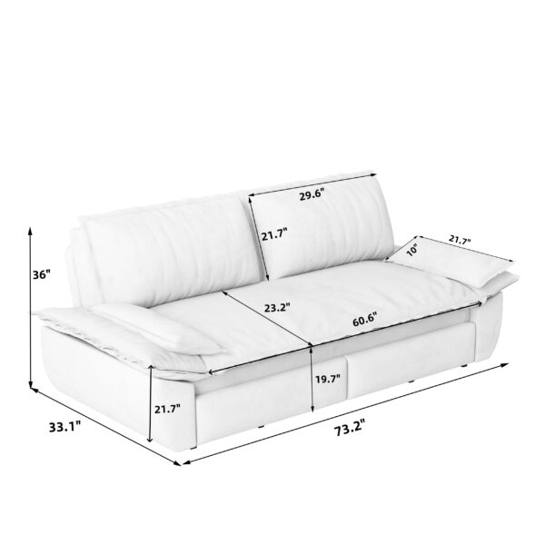 73.2" Queen Pull Out Sofa Bed,3-in-1 Convertible Sleeper Sofa,Multi-Functional Velvet Loveseat Bed,Black(Old Sku:W1885P154641/W1885P214788)