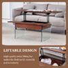 Multifunctional Lift Top Coffee Table -Dark Wood Color Grain Sticker, Essential for Modern Homes.Tempered Glass Legs,Lift Top Feature.Perfectly Fitting Into Living Rooms And Office.