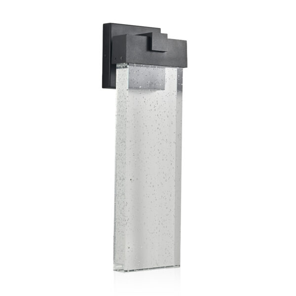 12a2097bcbf74d828115765007858211_d1fa1ab988c5c5cd21c49f822a25b38e 18"(H) 1-pack 12W Modern Outdoor Wall Light Fixture, Weatherproof LED Wall Sconce with Bubble Crystal, Black Finish, Up and Down Lighting for Porch, Patio, and Garden