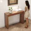 Elegant Dark Wood Grain Bar Table-50 Inches Long, a Practical Choice for Modern Homes.Dark Wood Grain Texture Sticker,Equipped With Two Drawers.Serving As A Bar Table Or A Desk.
