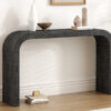 Mirod 52" Wood Console Table with Curved Edge, Natural Texture, Perfect for Entryways and Living Rooms