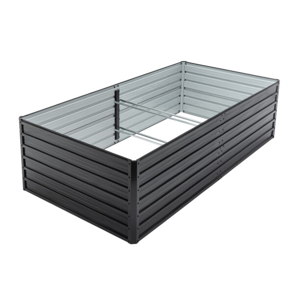 8X4X2ft Galvanized Raised Garden Bed Kit, Rectangular Large Metal Deep Root Planters for Outdoor Plants Vegetables Flowers Herb, 481 Gallon Capacity