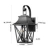 Black Outdoor Wall Lantern 2-Light,Large Outside Modern Wall Sconce Light Fixture,Industrial Porch Light Wall Mount with Glass,Waterproof Farmhouse Exterior Lamp Lighting (1 Pack)