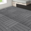 9 PCS heavy-duty & recyclable Wood-Plastic Interlocking Deck Tiles 11.8" x 11.8"- Waterproof Outdoor and Indoor Flooring for Patio, Balcony, Porch, Backyard, Bedroom (Gray)