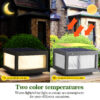 12" Black Solar Powered LED Post Cap Light, Modern Outdoor LED Fence Light for Pathways, Decks, and Patios (2-Pack)