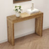 Elegant Natural Wood Grain Bar Table-50 Inches Long, a Practical Choice for Modern Homes.Wood Grain Texture Sticker,Equipped With Two Drawers.Serving As A Bar Table Or A Desk.