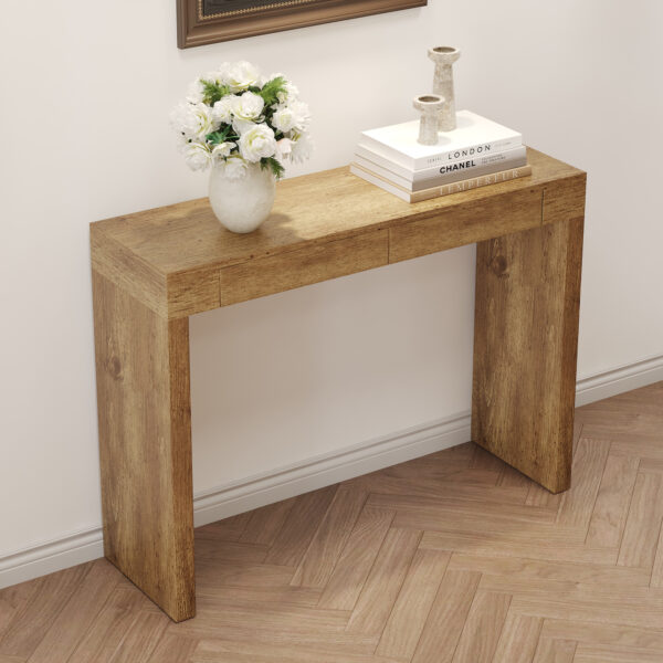 15a954b6f85340f79ab5911b02062417_123c91f847951b8e973f7cbd059a9da4 Elegant Natural Wood Grain Bar Table-50 Inches Long, a Practical Choice for Modern Homes.Wood Grain Texture Sticker,Equipped With Two Drawers.Serving As A Bar Table Or A Desk.