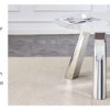 A 42-inch stainless steel leg round table with a marble top is suitable for use by four or six people