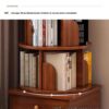 (UPGRADED) Rotating Bookshelf, 360 Display Corner Bookshelf for Small Space, 6 Tier Bookcase Storage Rack with Wheels, Wood Narrow Organizer for Bedroom, Living Room, Study Room, Walnut Brown, Shelves