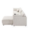 [VIDEO+NEW]124'' Modular Sectional Sofa with Storage Console and Movable Ottoman,33'' Wide Seat,4 Seat L Shaped Chenille Couch,Reversible Comfy Sofa with USB Charger for Living Room,Apartment,2 Colors