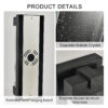 19"(H) Black Aluminum Finish Outdoor Wall Light with Bubble Crystal Glass, LED Light Source, 3000K Warm Light, Weatherproof Exterior Sconce for Patio, Porch, or Garage (1-pack)