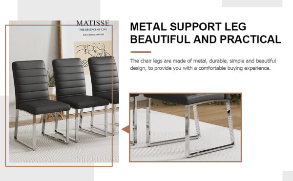 17279113dc2f4368957edc5496508bbd_cc895629b976a6e291ff3ac7c83798b1 4-Pack - Heavy-duty chairs set: 2.1" thick cushion, iron frame, perfect for home or office. Classic colors, great value W1151134525