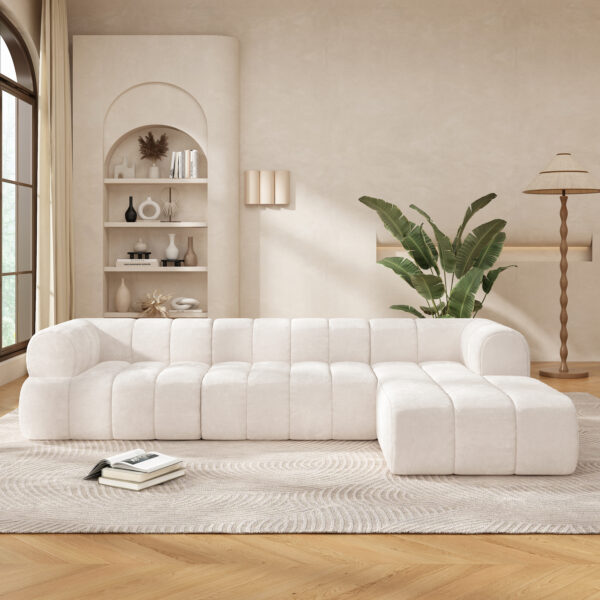 17486357a48840569e1089dcdf782c30_59c44fb975418cce6cd5181736f7de5b 122" Modern L-Shaped Sectional Sofa with High-Density Fully Compressed Sponge and Chaise Lounge, 2-Piece Set, Fully Assembled Right Hand Facing, Perfect for Living Room, Lounge