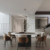 48" Modern LED Chandelier - Geometric 3-Arm Design, Adjustable Hanging, Sleek Metal Finish for Dining Room, Living Room & Office
