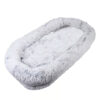 Human Dog Bed, Washable Faux Fur Dog Bed for People Doze Off, Napping Orthopedic Dog Bed,71''x45''x14'' Size Fits You and Pets (Grey)