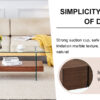 43.3 Inch Modern Two-Tier Coffee Table - An Elegant Combination of Clear Glass and Dark Wood Texture Sticker.It can be used not only as a coffee table but also as a side table or display stand.