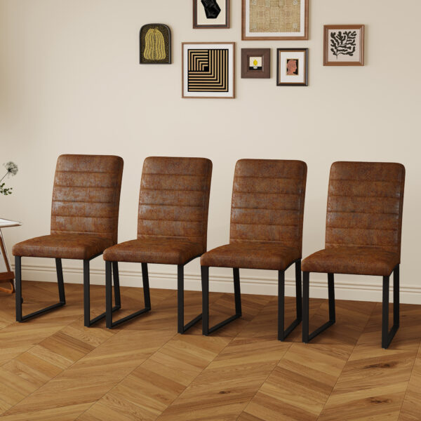 18d4eb81bca644f786b7e21c82a03b42_614e90c5a2f5aebc42fc588c82363ba2 4-Pack - Heavy-duty chairs set: 2.1" thick cushion, iron frame, perfect for home or office. Classic colors, great value