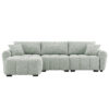 [VIDEO] 110" Modular Sectional Sofa, L Shape with Extra-large Seat, Pull-line Design, Movable Ottoman, High Density Foam, Free Combination, Sturdy Metal&Wood Frame, Boucle Fabric, 3 Colors