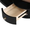 Luxury Nesting Coffee Table Set of 2,  Tables with Storage for Living Room, Oval and Round Table Set, Black Center Table, Cocktail Table, Side Table,  Large 47.24'', Small 19.69''