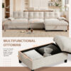 [VIDEO]104*60" Sectional Sofa, L-Shape with Multifunctional Armrest, Dual-Port Charging, Cup Holder, Side Storage Pockets, Movable Storage Ottoman, Unique Tufted Design, Soft Cushion, Chenille,3colors