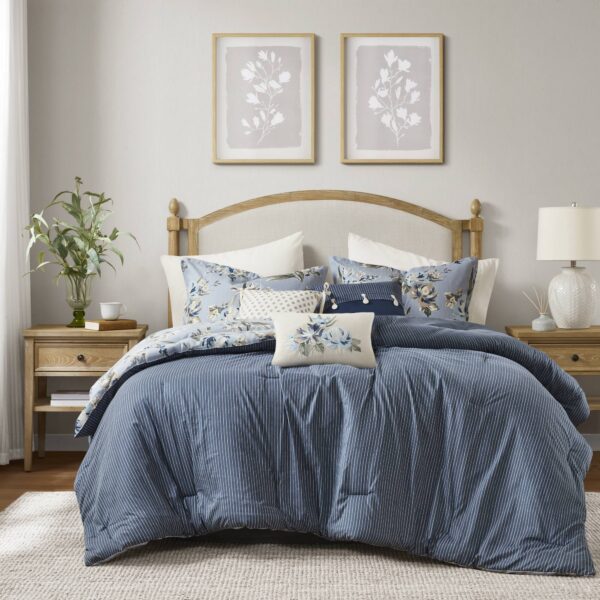 7PCS Queen Vintage Floral Comforter Set