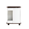 U-Can Adjustable End Table with Wheels, Modern Multifunctional Sofa Side Table with Lift-Top, 360°Rotating Top and Storage Space for Living Room, Small Space