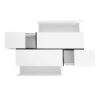 U-Can 47.2''-72.7'' Extendable Coffee Table, Multi-Functional Coffee Table with High-Gloss Finish, Coffee Table with 2 Hidden Storage Space and 2 Drawers for Living Room