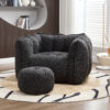 Soft Bean Bag Chair with High Resilient Foam(Chips)for living room and bedroom,Comfortable Square Lazy Sofa with Footstool, Cover for Adults to Gaming, Reading, and Watching TV
