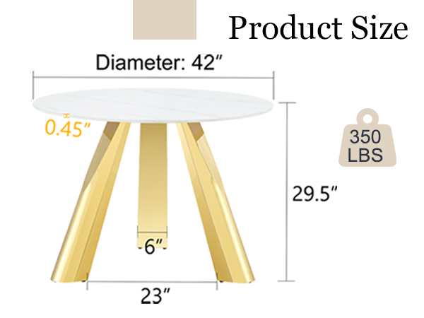 1cf9c349ac2c406fa4fe034d22f9745f_a895e17852a677e34bd142ac1381c847 42" Luxury Sintered Stone Table: 0.45" Durable Top + 6" Steel Legs, 500lb Capacity, Stain/Heat-Resistant White/Gray Veined Surface - Modern Minimalist Design