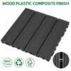 9 PCS heavy-duty & recyclable Wood-Plastic Interlocking Deck Tiles 11.8" x 11.8"- Waterproof Outdoor and Indoor Flooring for Patio, Balcony, Porch, Backyard, Bedroom (Black)