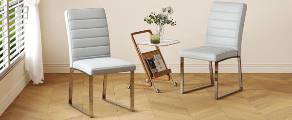 2-Pack - Premium PU office/dining chairs with high-density foam, sturdy iron legs (electroplate/spray paint), multiple colors. Easy assembly