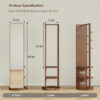 Full-length mirror, rubber wood + mirror, 68.8*19.6 inches (mirror width: 15.7 inches) large full-length mirror, easy to dress, organize and place in the bedroom/living room/office/cloakroom (walnut)
