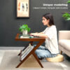 Rattan Coffee Tables for Living Room, Mid Century Modern Coffee Table with Glass Top, Large Boho Center Table with Storage, Brown