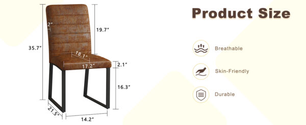 207e483a0a2b4b0b9e79cb067aa66600_0c77fd240caebe9385209d1e69bb5f7c 2-Pack - Premium PU office/dining chairs with high-density foam, sturdy iron legs (electroplate/spray paint), multiple colors. Easy assembly