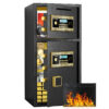 Large Double-door Coin-operated Safe,Digital Security Safe with Fireproof and Waterproof Bag,6.0 Cubic Feet Safe Box with Hidden Code Function for Home,Office and Hotel