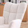 Rocking Chair Teddy Upholstered Glider Rocker Rocking Accent Chair Padded Seat with High Backrest Armchair Comfy Side Chair for Living Room Bedroom Offices BEIGE