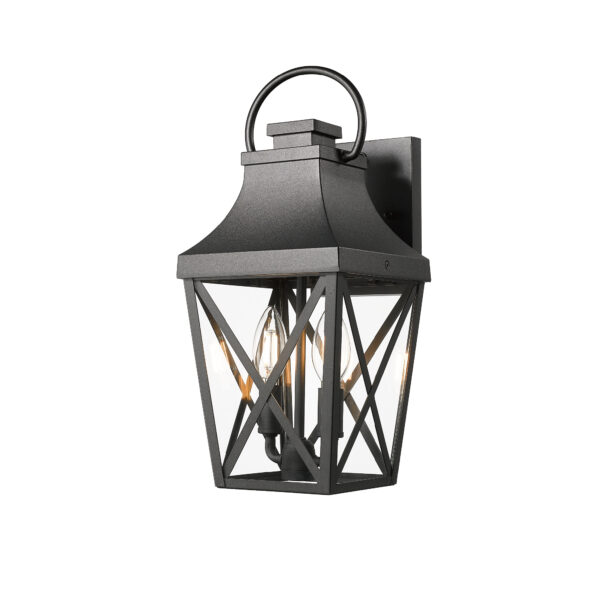 Outdoor Wall Lights, Porch Lights, Waterproof Outdoor Wall Sconce, Exterior Light Fixture Matte Black with Clear Glass Shade for Garage Patio Front Door Balcony (2 pack)