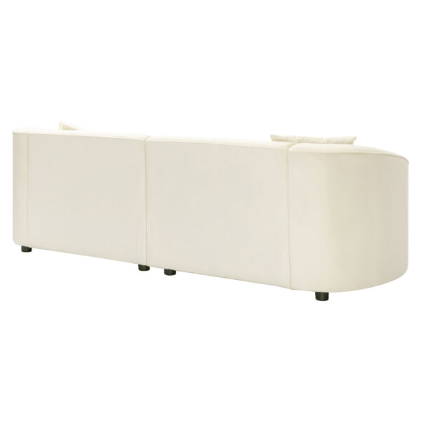 233a290ad9fd496bb244caba9125cea4_93b80502d34fb82c57729e188529c8f0 87" Curved Contemporary Sofa in Off-White: Plush Seating, Streamlined Design, and Durable Frame – Ideal for Stylish Living Spaces