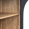 TREXM 4-Door Large Storage Sideboard Buffet Cabinet with Glass Doors, Arched Cabinet with Adjustable Shelves for Kitchen, Dining Room and Living Room (Black)